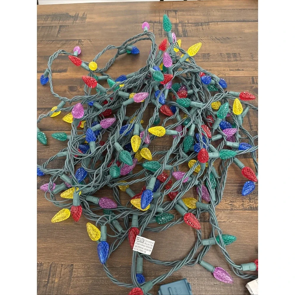 50' LED C6 GE Multicolor Christmas Lights Red Yellow blue Purple Green READ